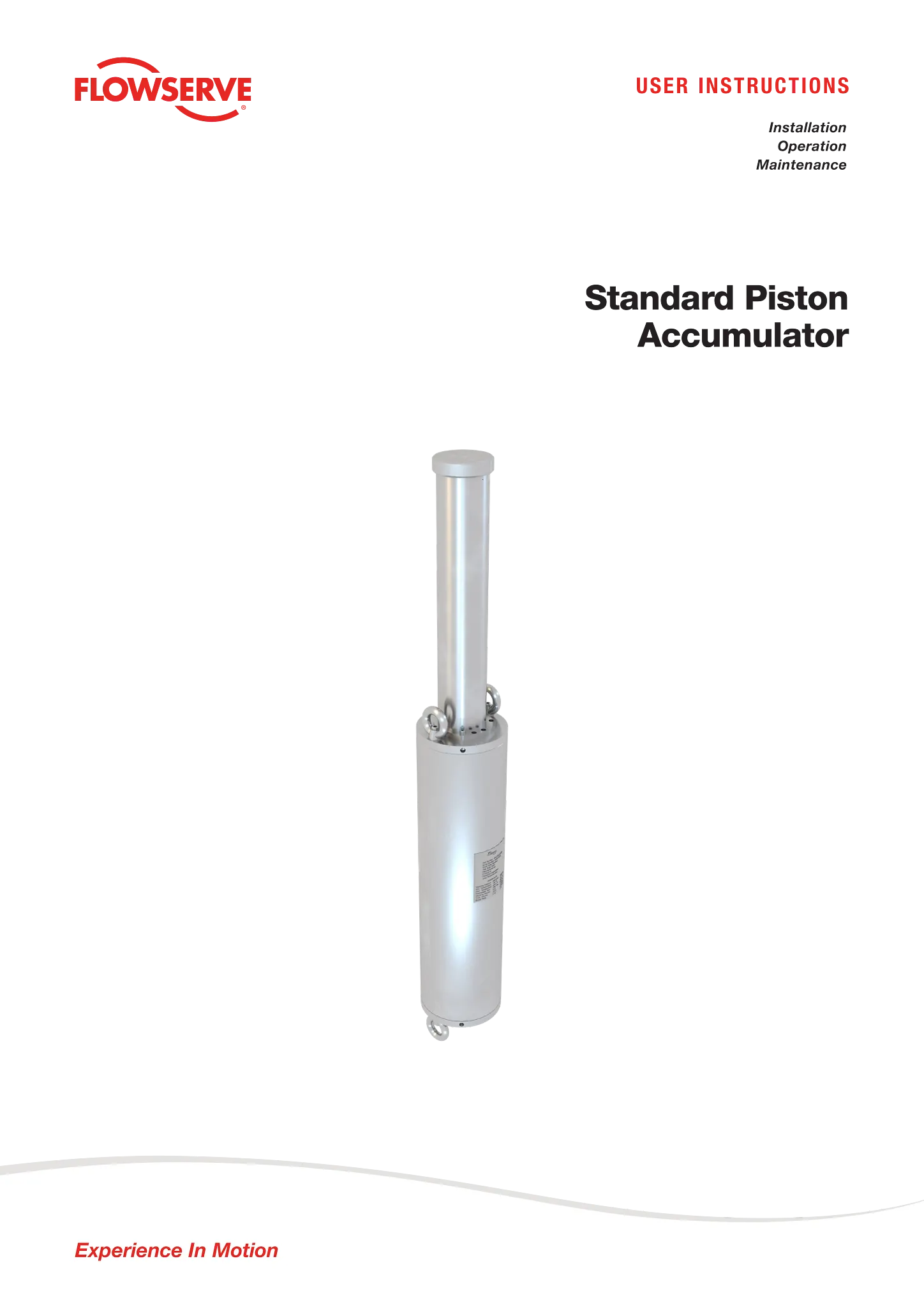 标准活塞蓄能器 - IOM